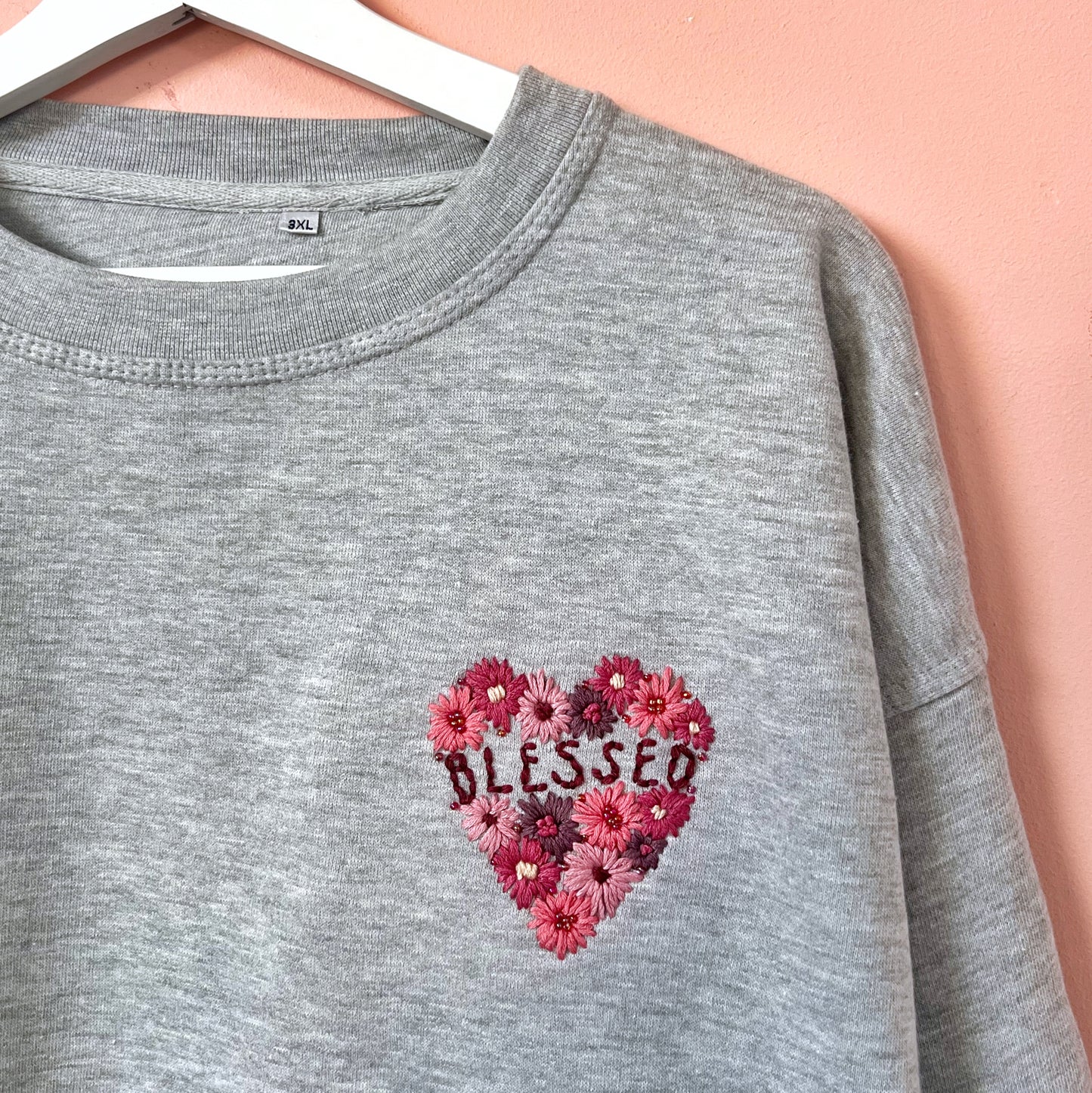 blessed hand-embroidered sweatshirt