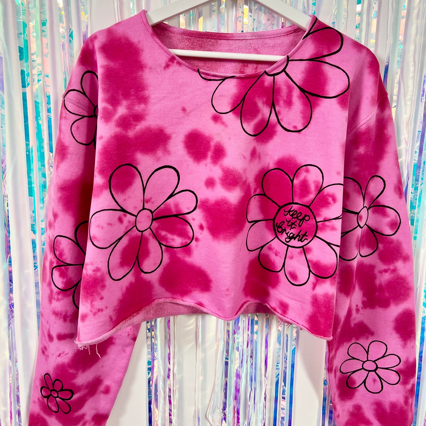 flower power tie-dye crop sweatshirt v.2