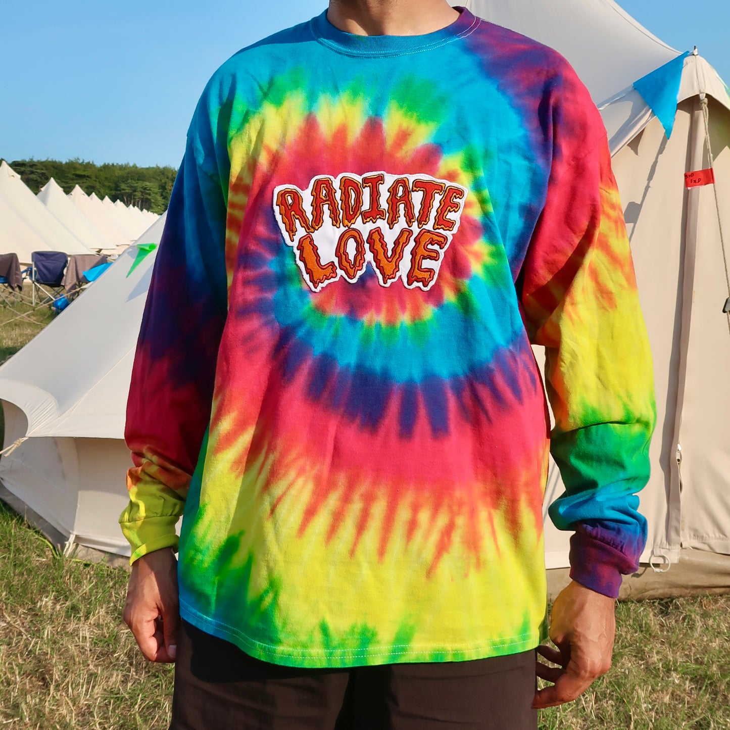 radiate love tie dye long sleeve top