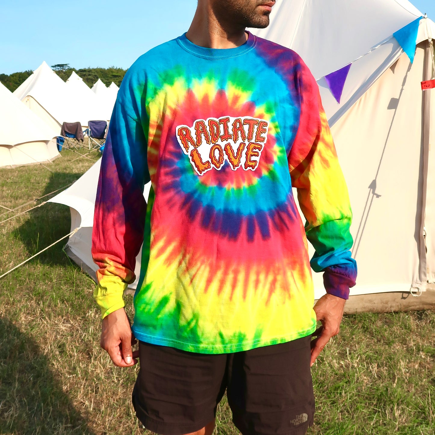 radiate love tie dye long sleeve top