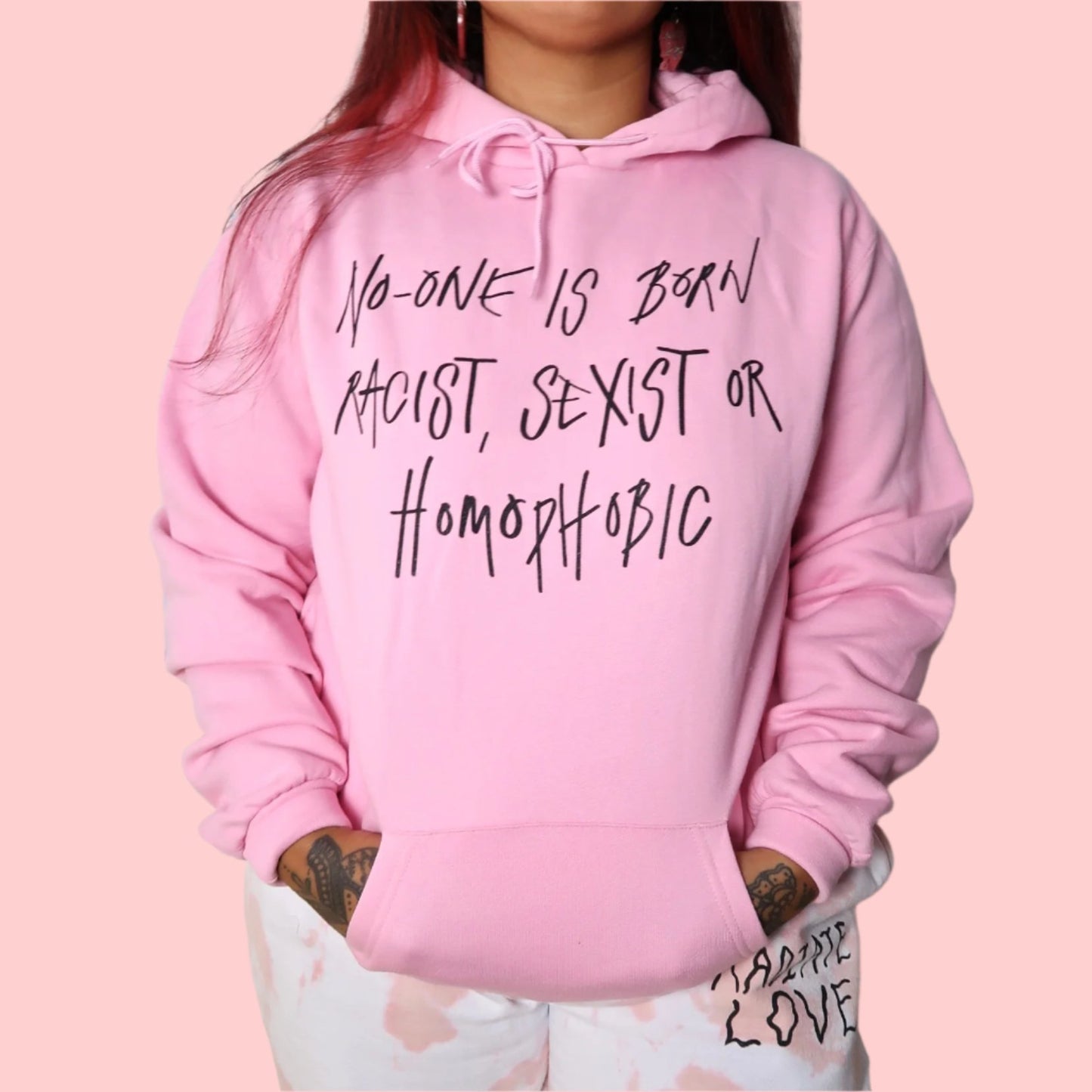 hate is taught hoodie - pink | 2 styles