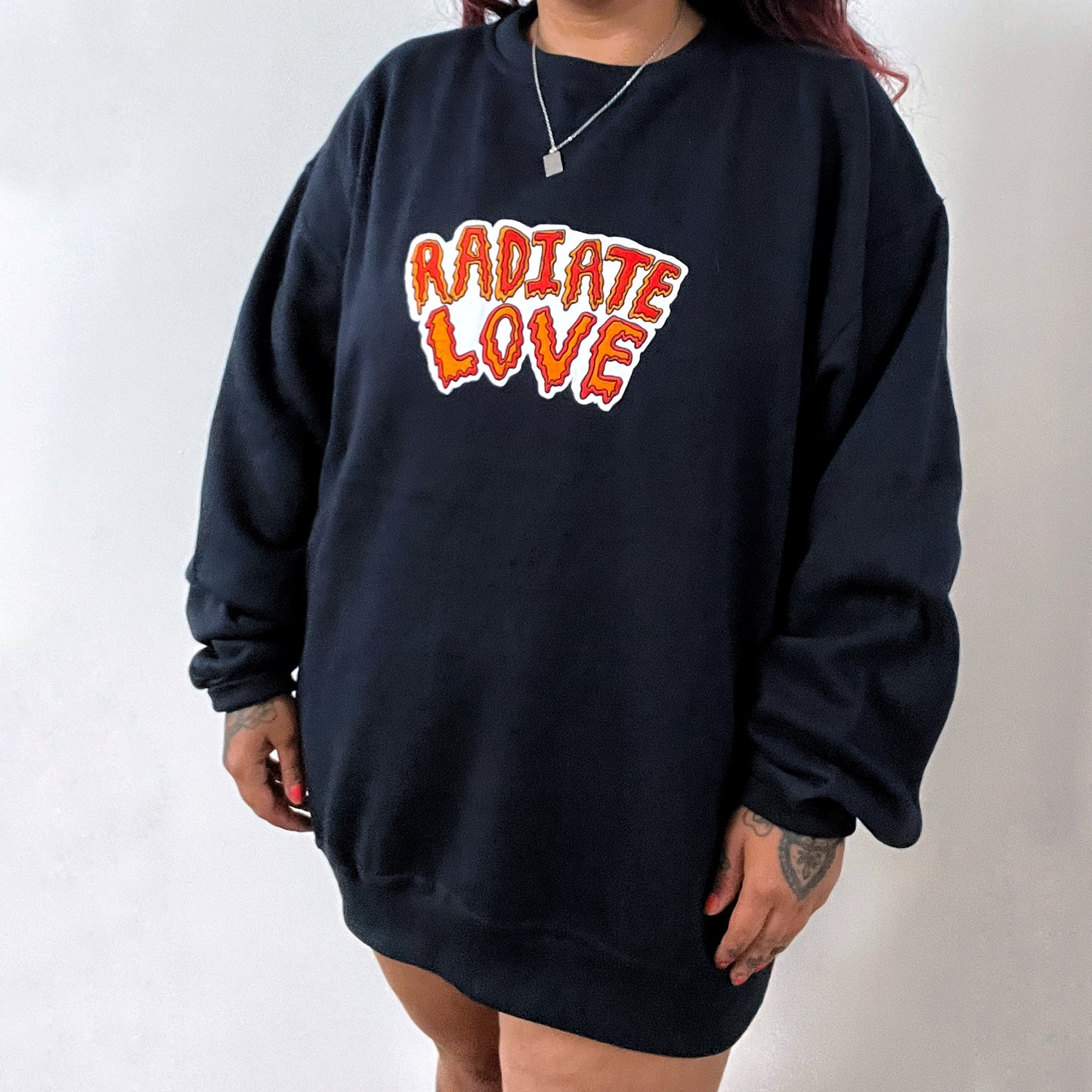 radiate love embroidered sweatshirt - navy