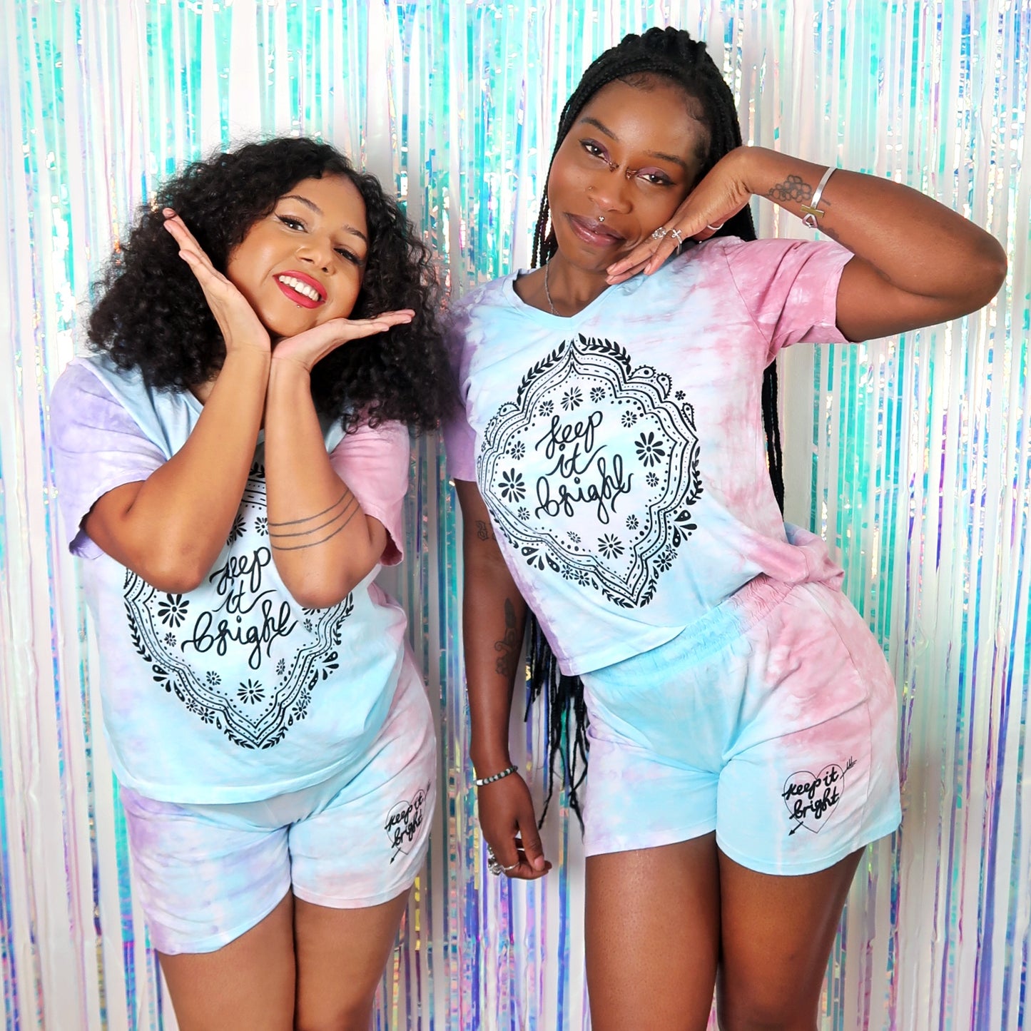keep it bright V neck tie dye top