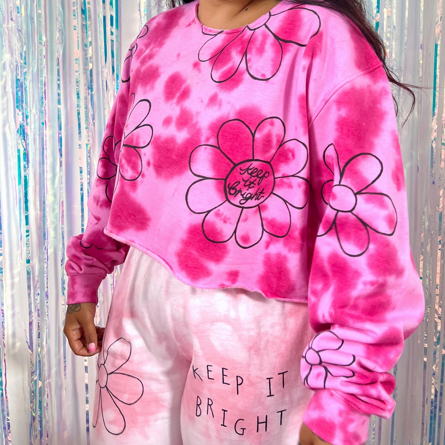 flower power tie-dye crop sweatshirt v.2
