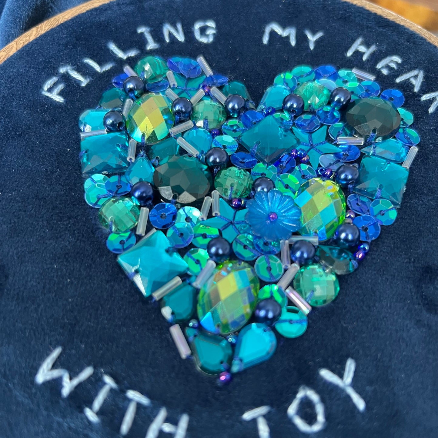 filling my heart with joy embellished cushion