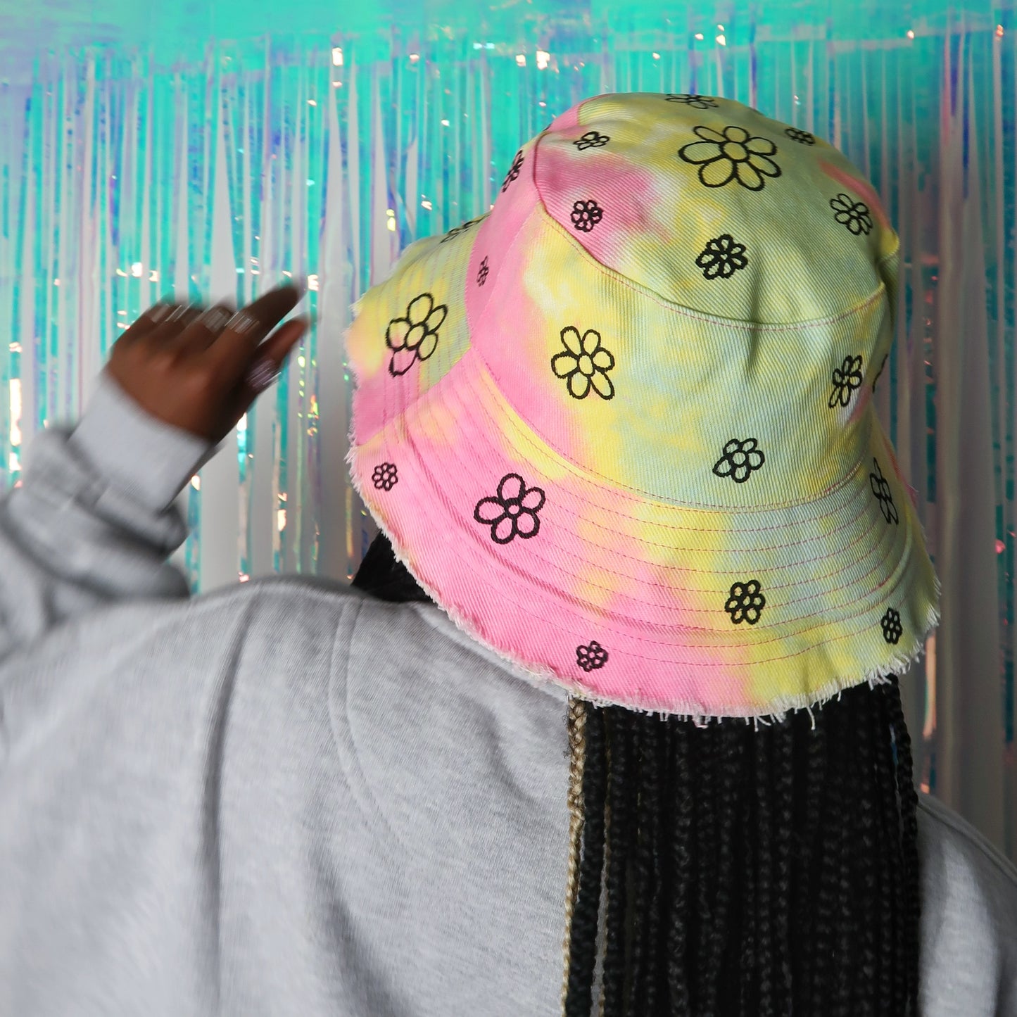 hippie heart bucket hat - tie dye