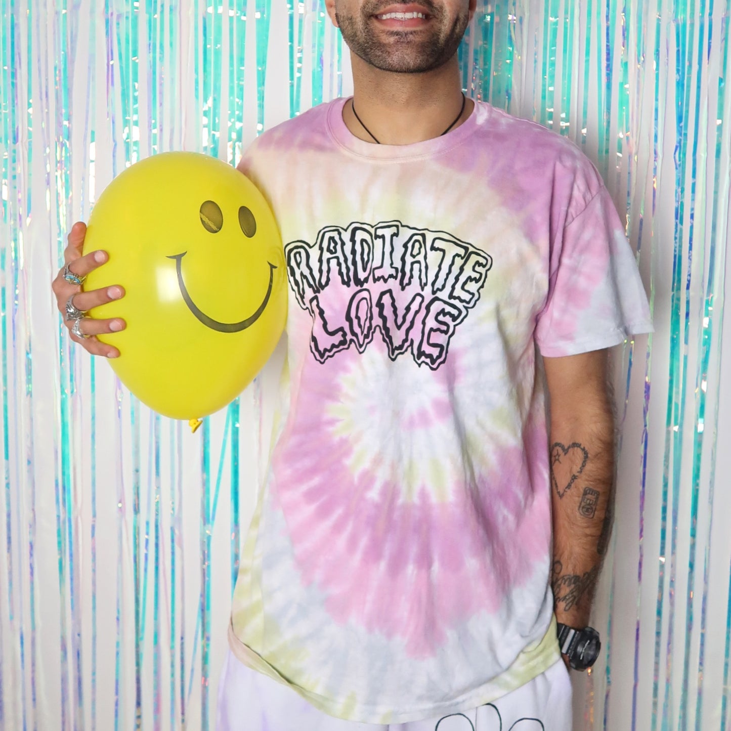 radiate love tie-dye t-shirt - pastel fade