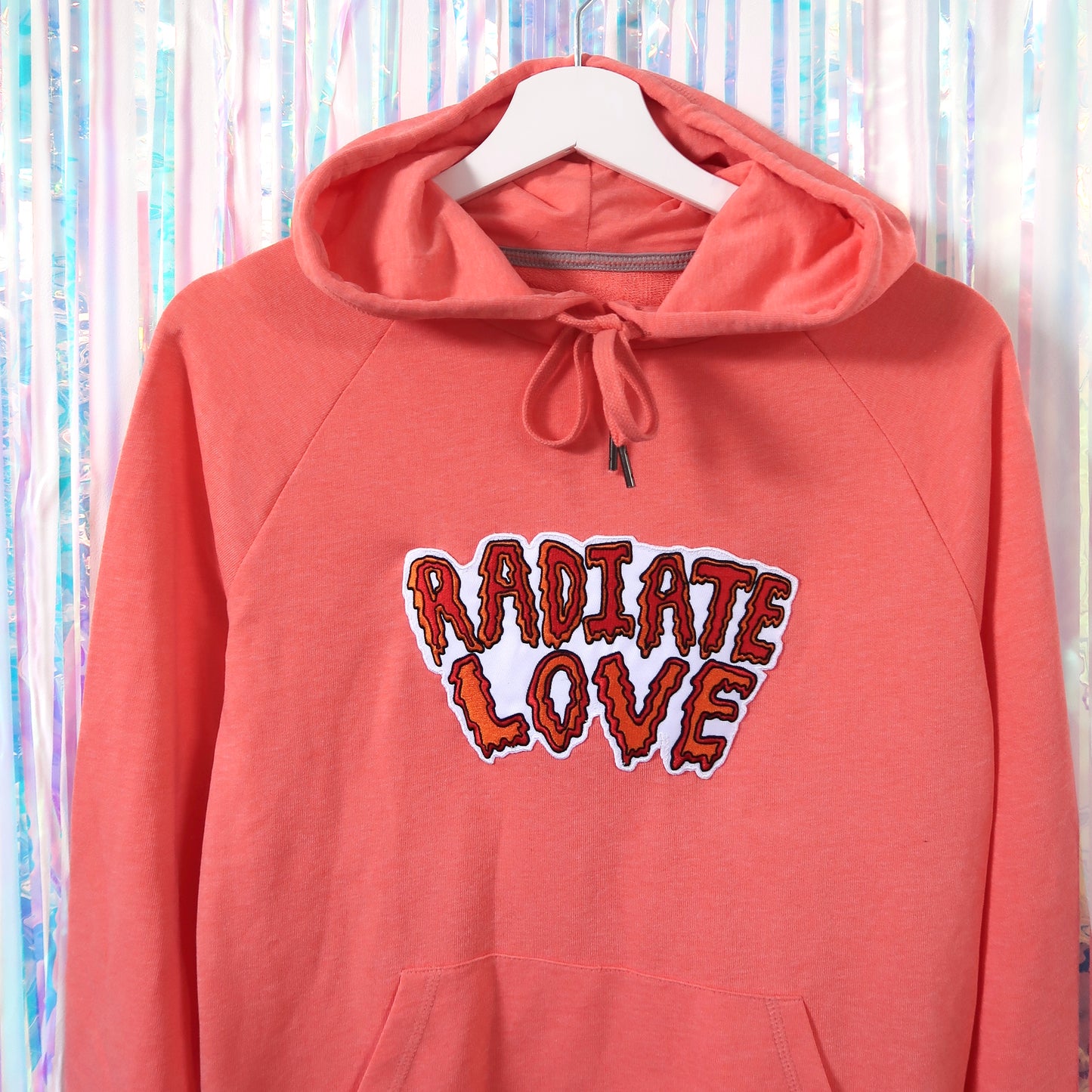radiate love embroidered hoodie - peach