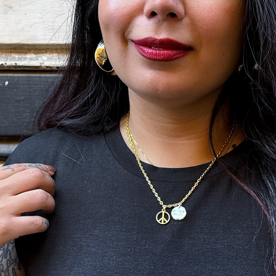 being kind is cool necklace - gold