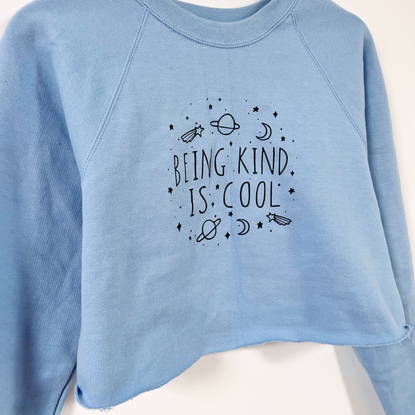 being kind is cool crop sweatshirt