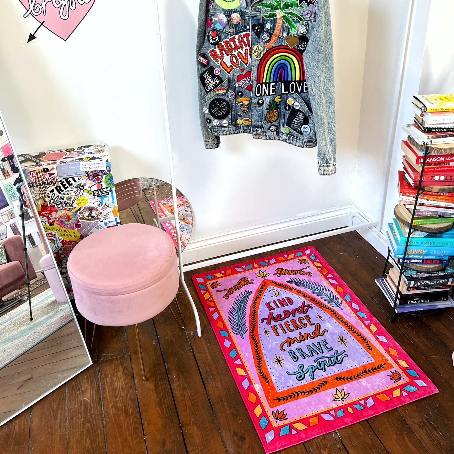kind heart, fierce mind, brave spirit rug