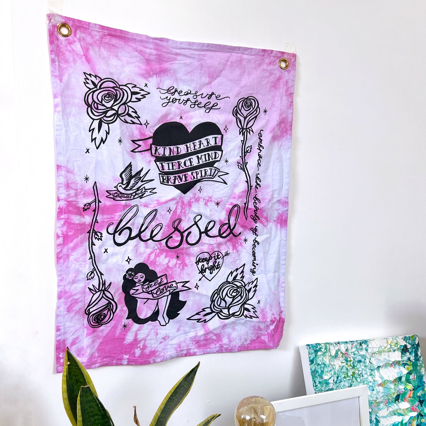 tattoo flash wall hanging - waves