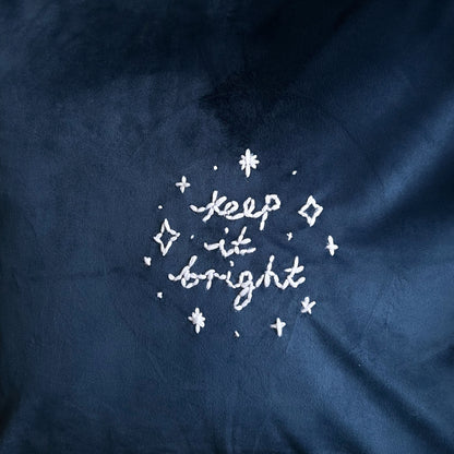 keep it bright embroidered velvet cushion cover