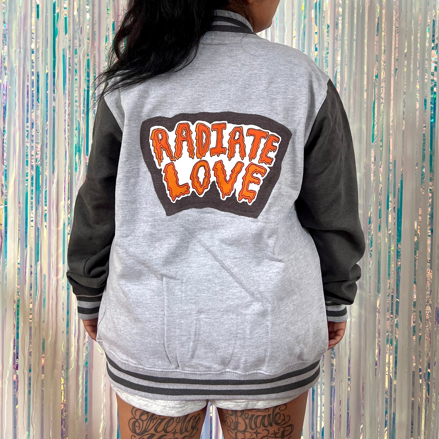 radiate love varsity jacket