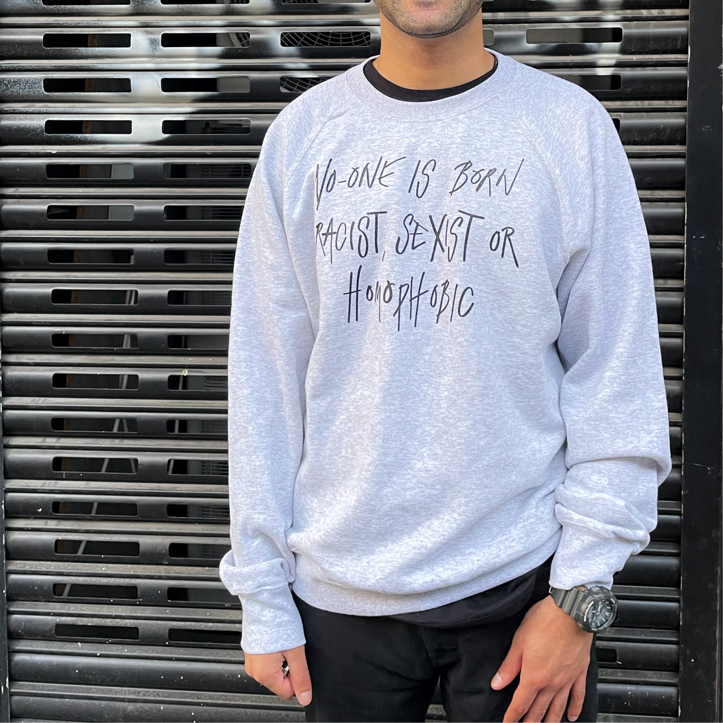 hate is taught sweatshirt - grey