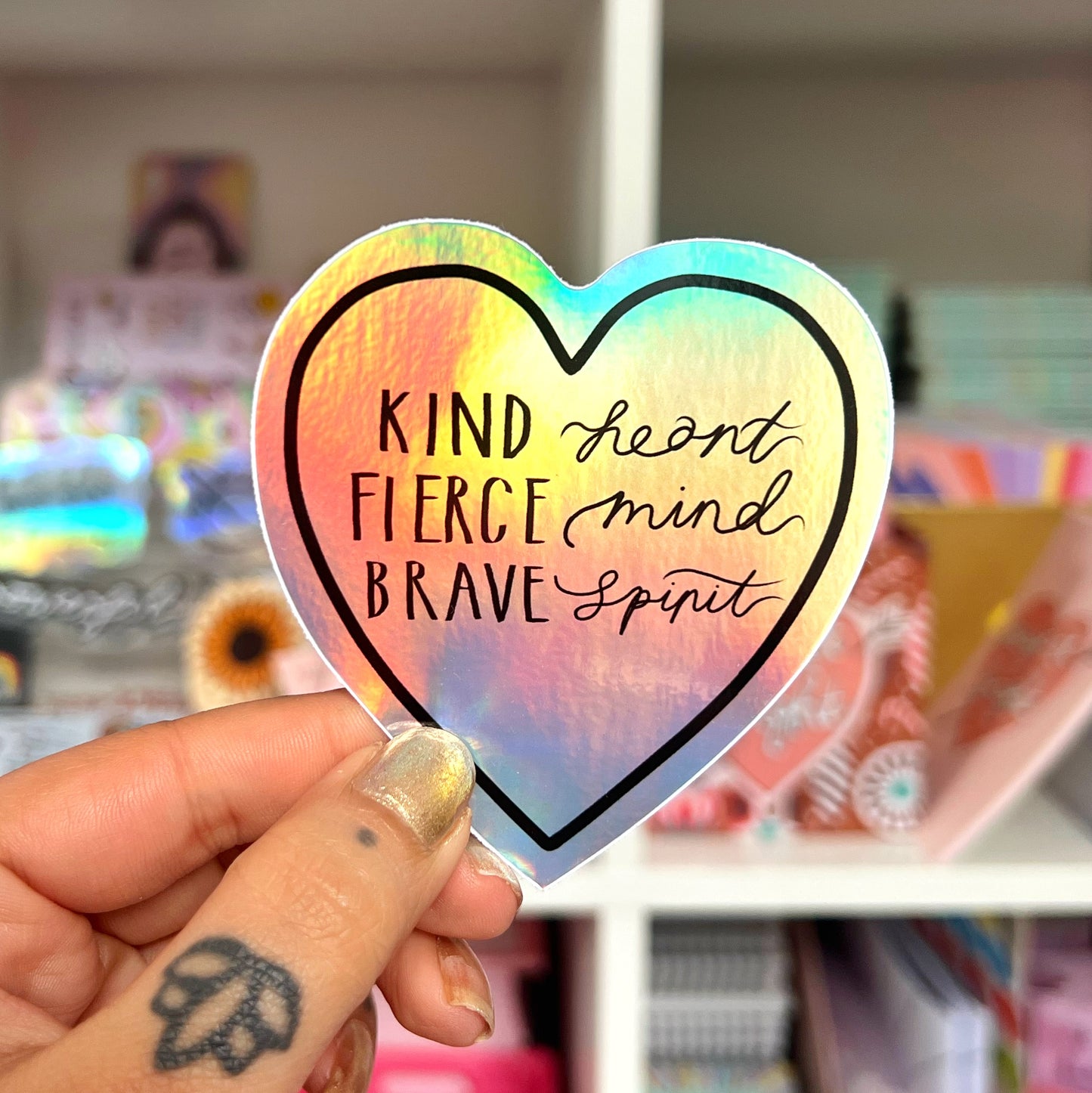 kind heart, fierce mind, brave spirit sticker