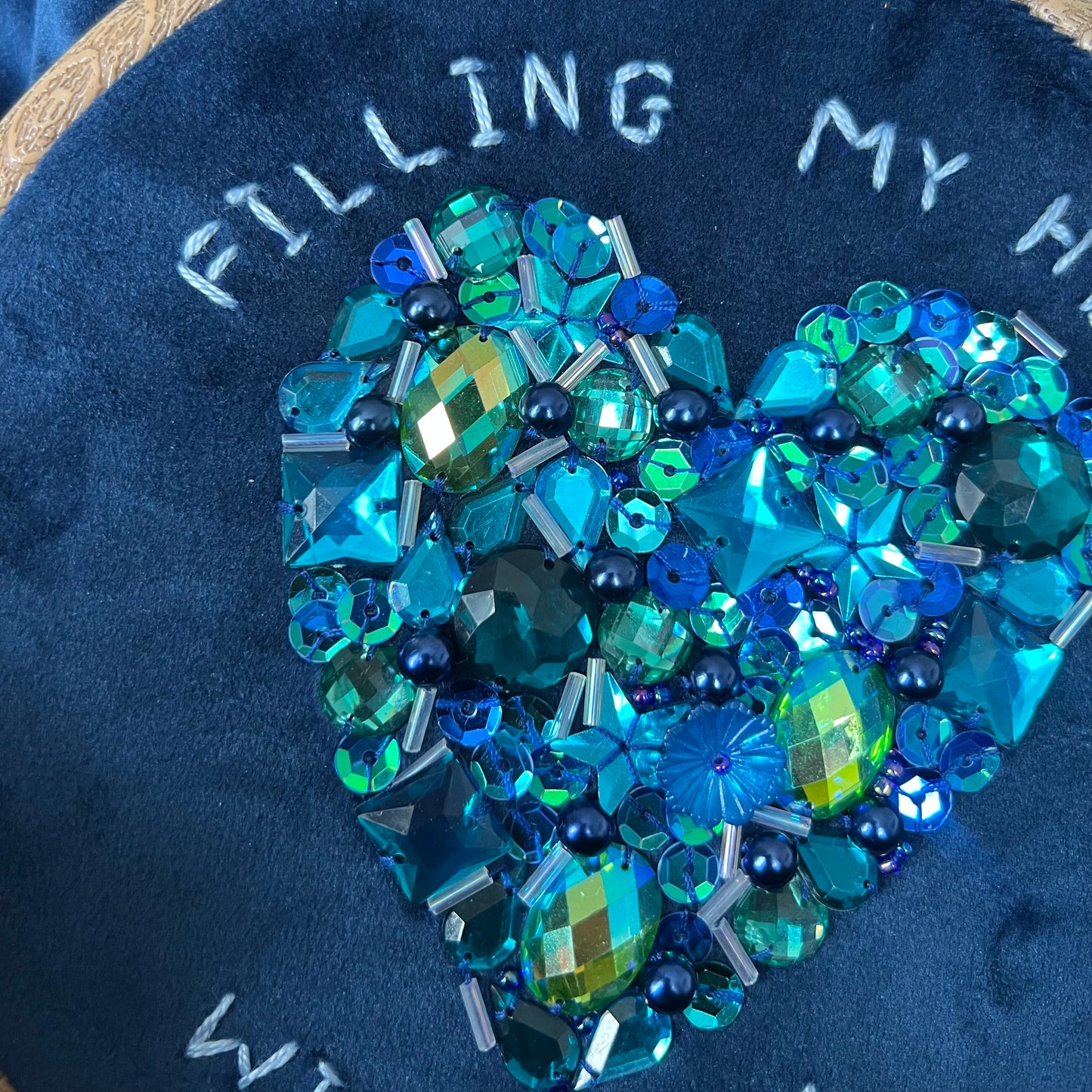 filling my heart with joy embellished cushion