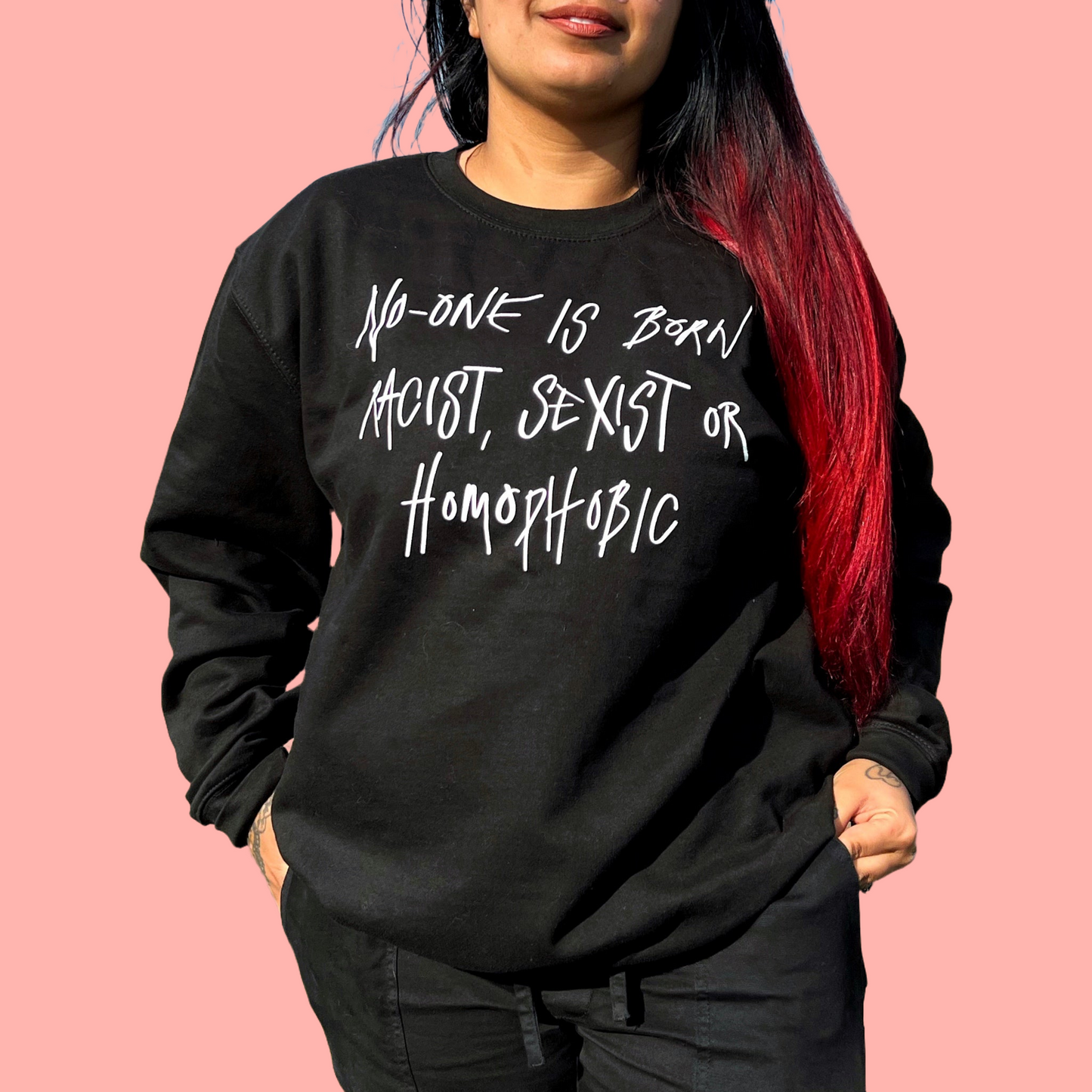 hate is taught sweatshirt - black