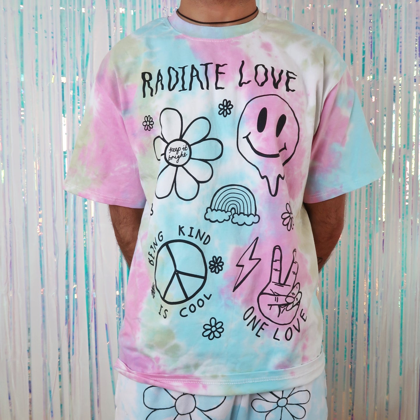 hippie heart tie-dye t-shirt - pastel