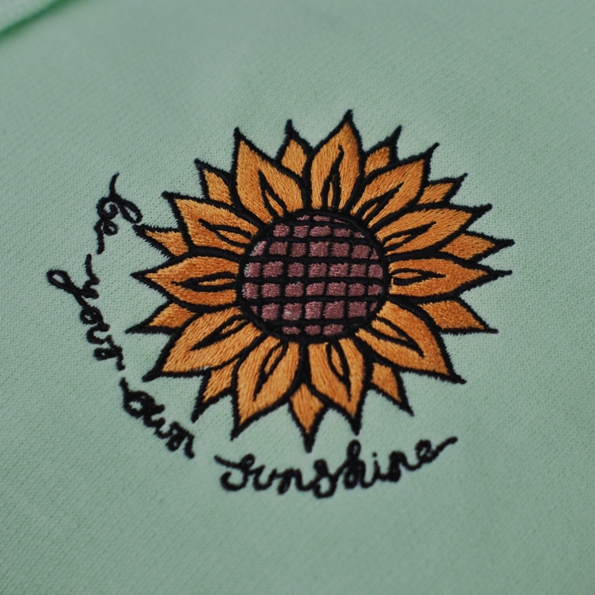 be your own sunshine embroidered zip-up hoodie - mint