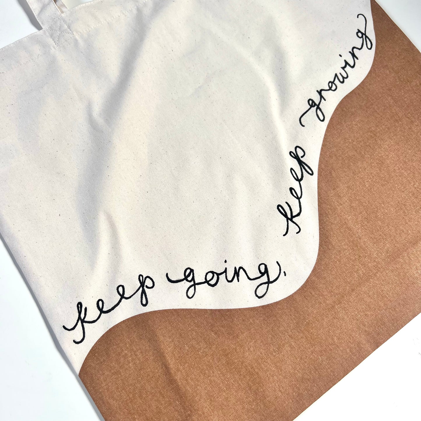 keep going, keep growing tote bag - tan