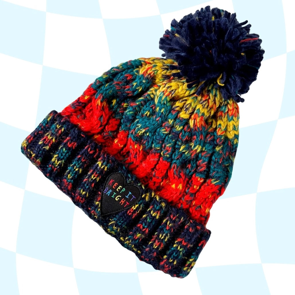 keep it bright multicolour bobble hat