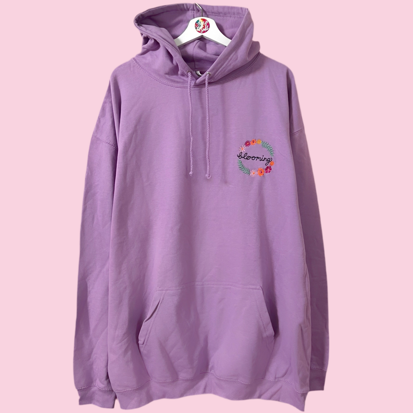 blooming hand-embellished hoodie - lilac