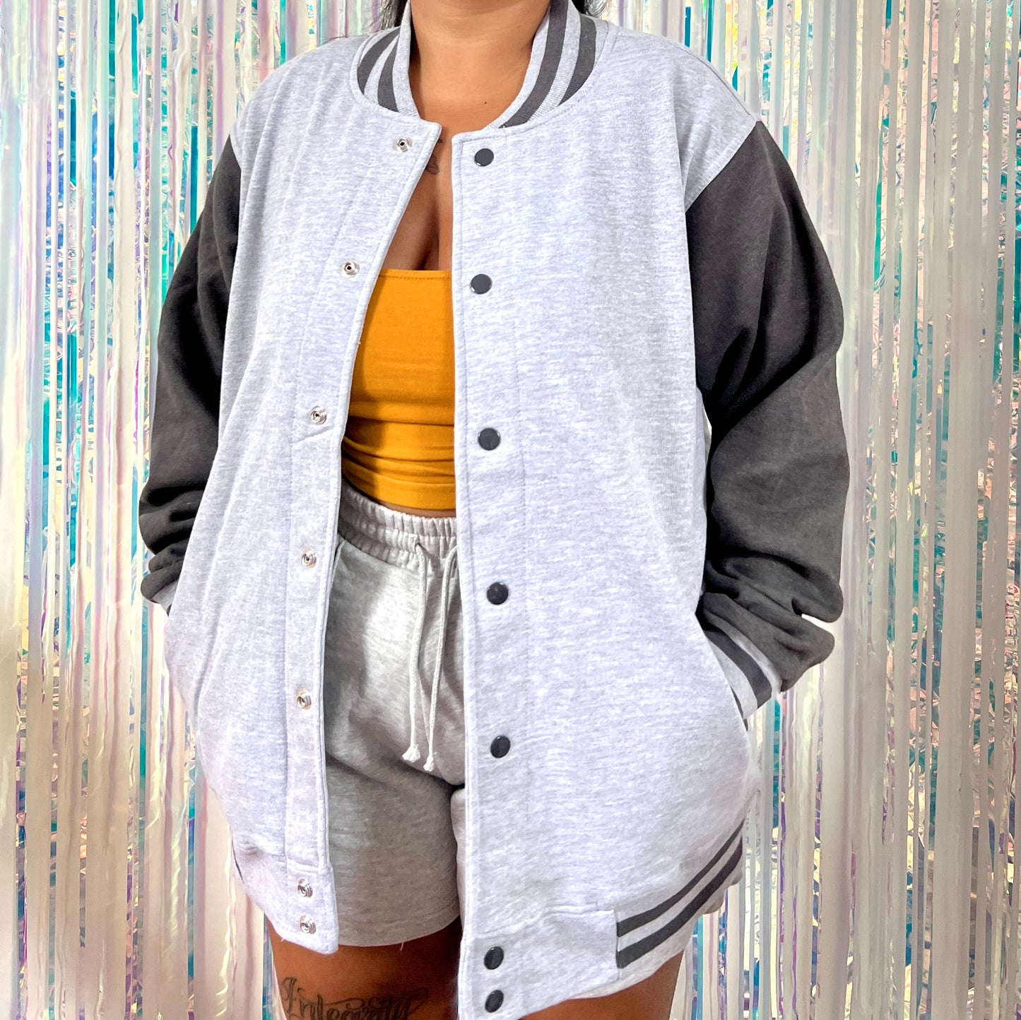 radiate love varsity jacket