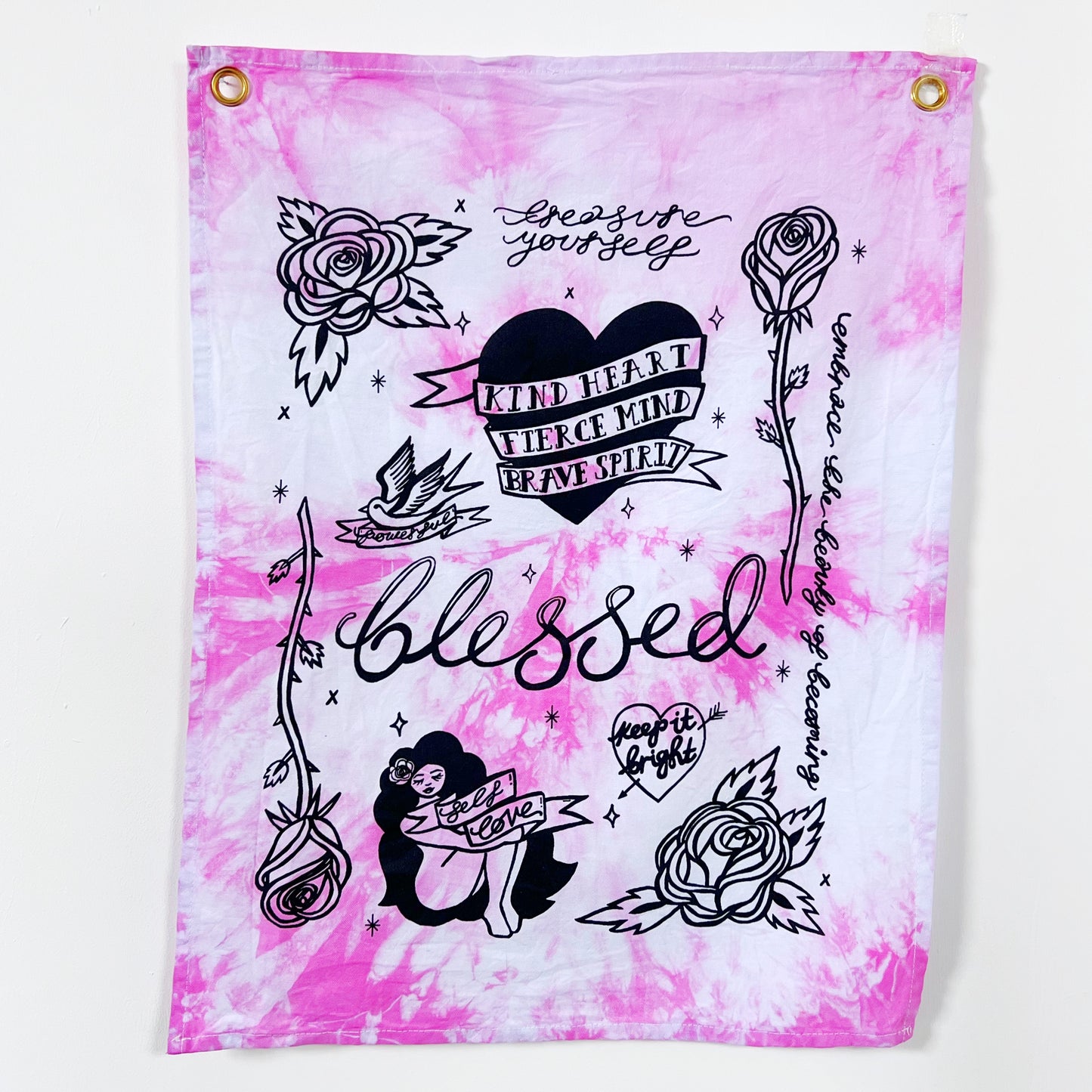 tattoo flash wall hanging - waves