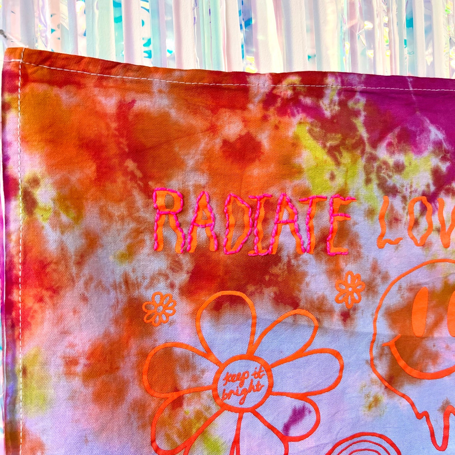 hippie heart tie dye wall hanging - trippy