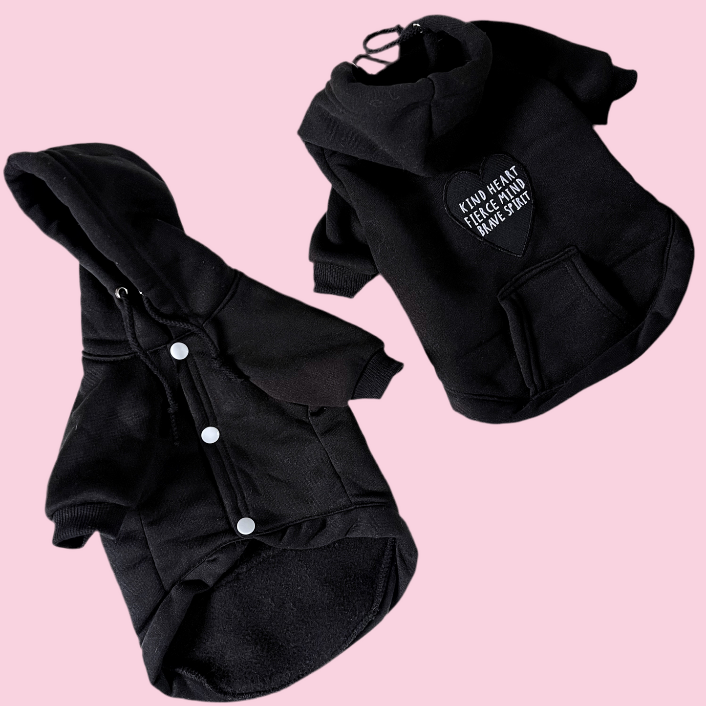 kind heart, fierce mind, brave spirit dog hoodies