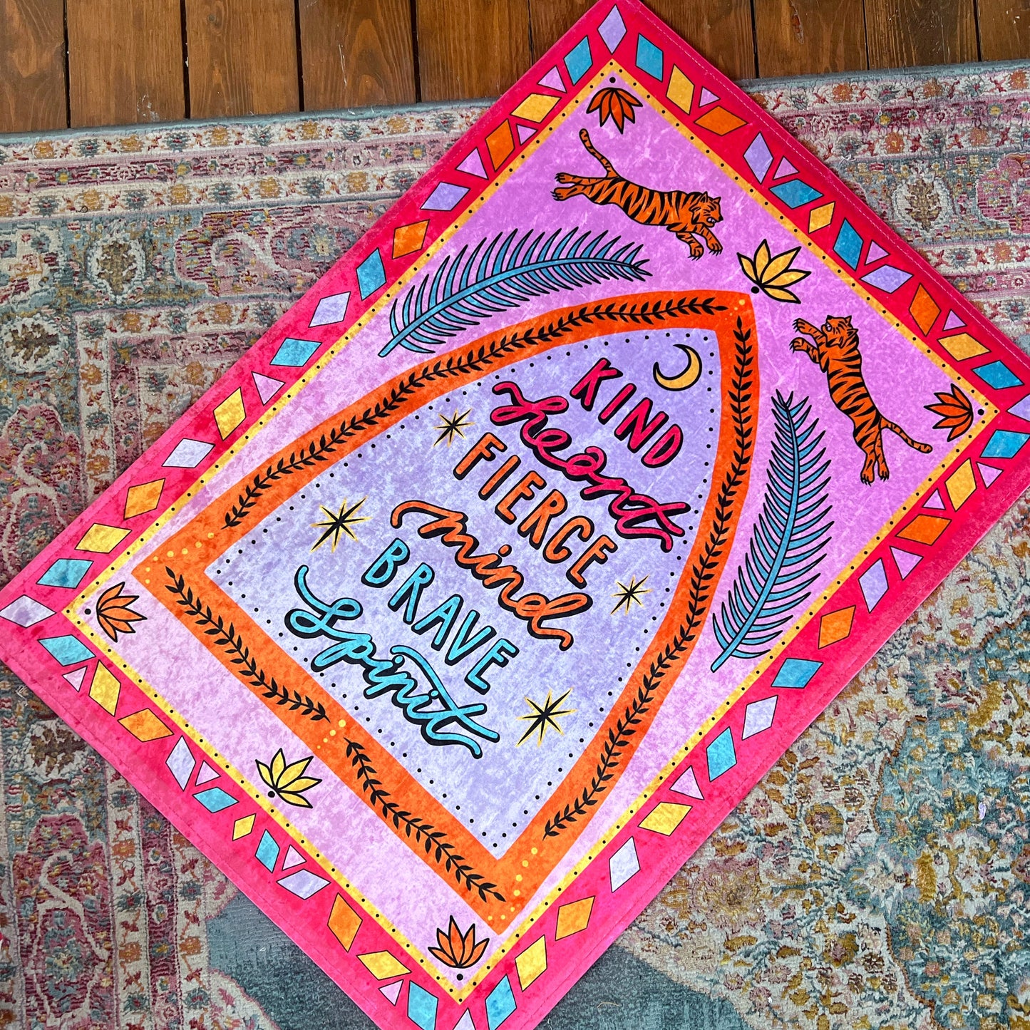 kind heart, fierce mind, brave spirit rug