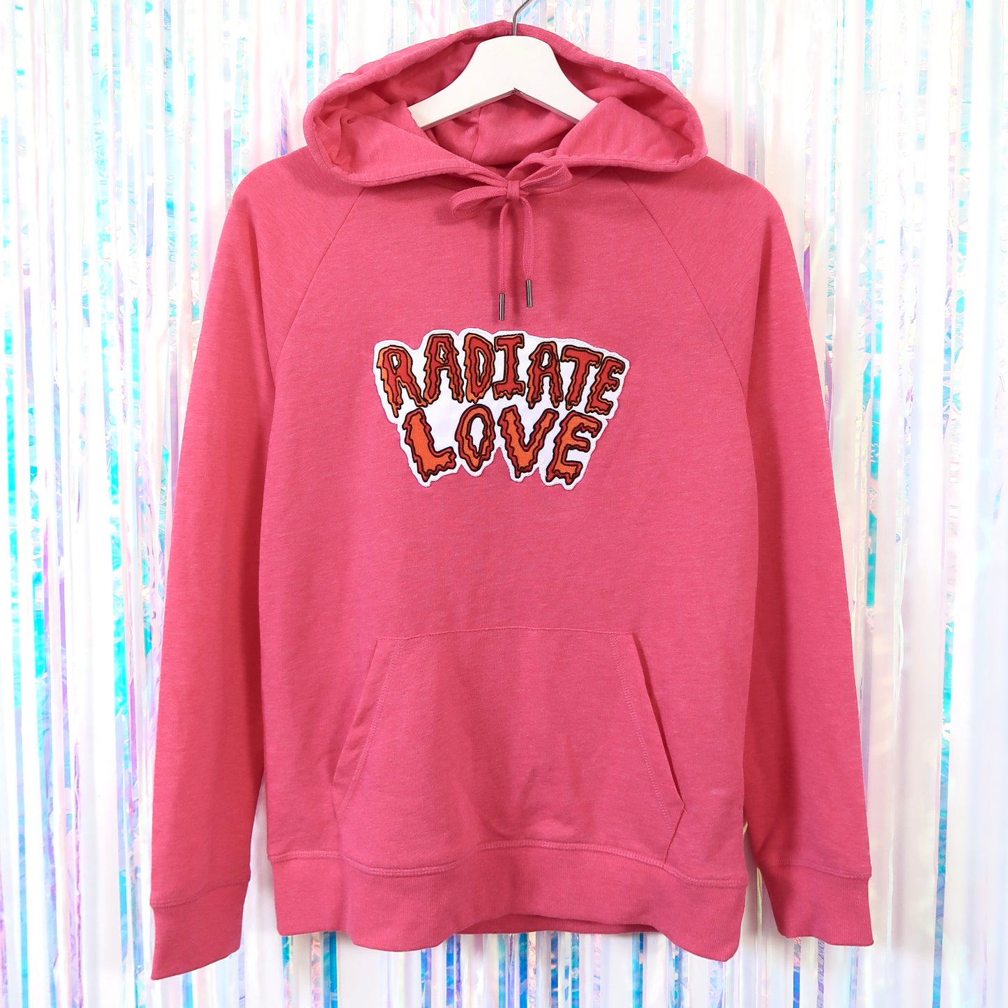 radiate love embroidered hoodie - pink