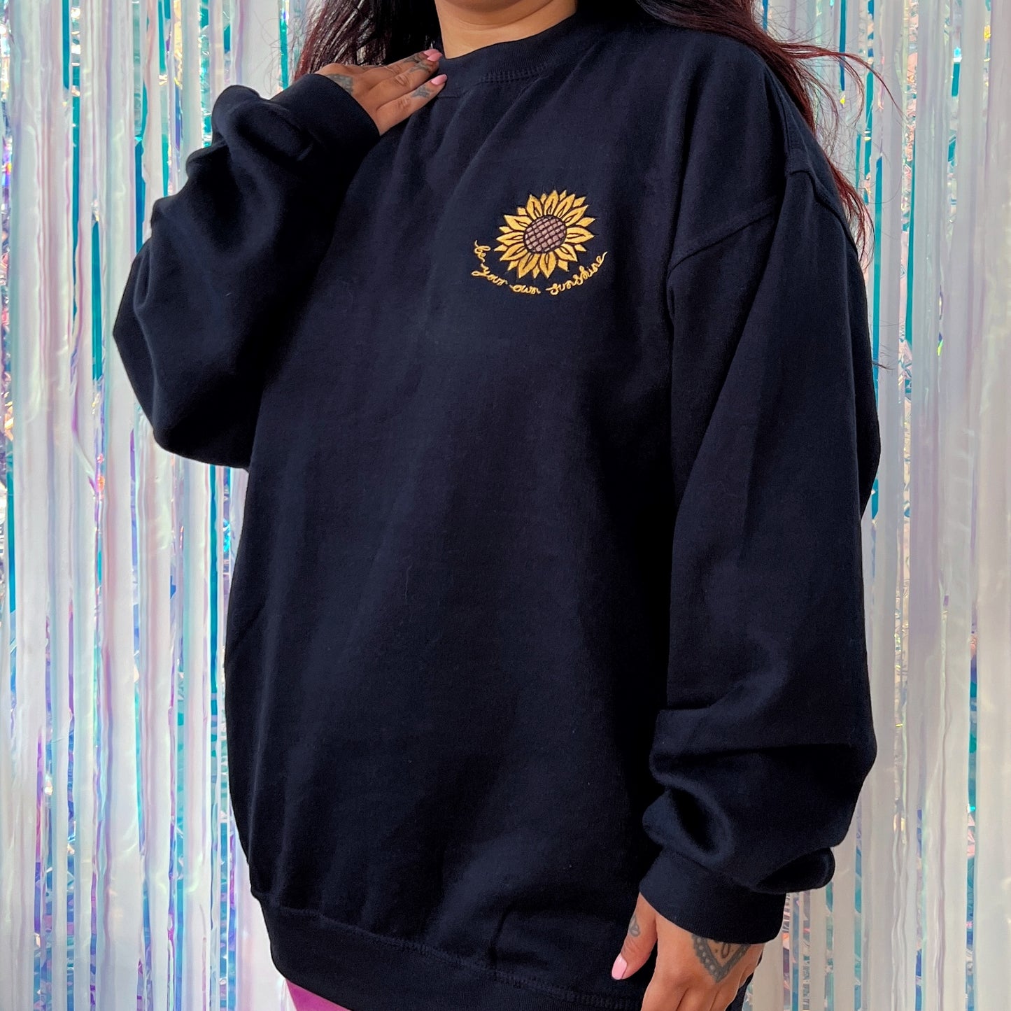 be your own sunshine embroidered sweatshirt - navy