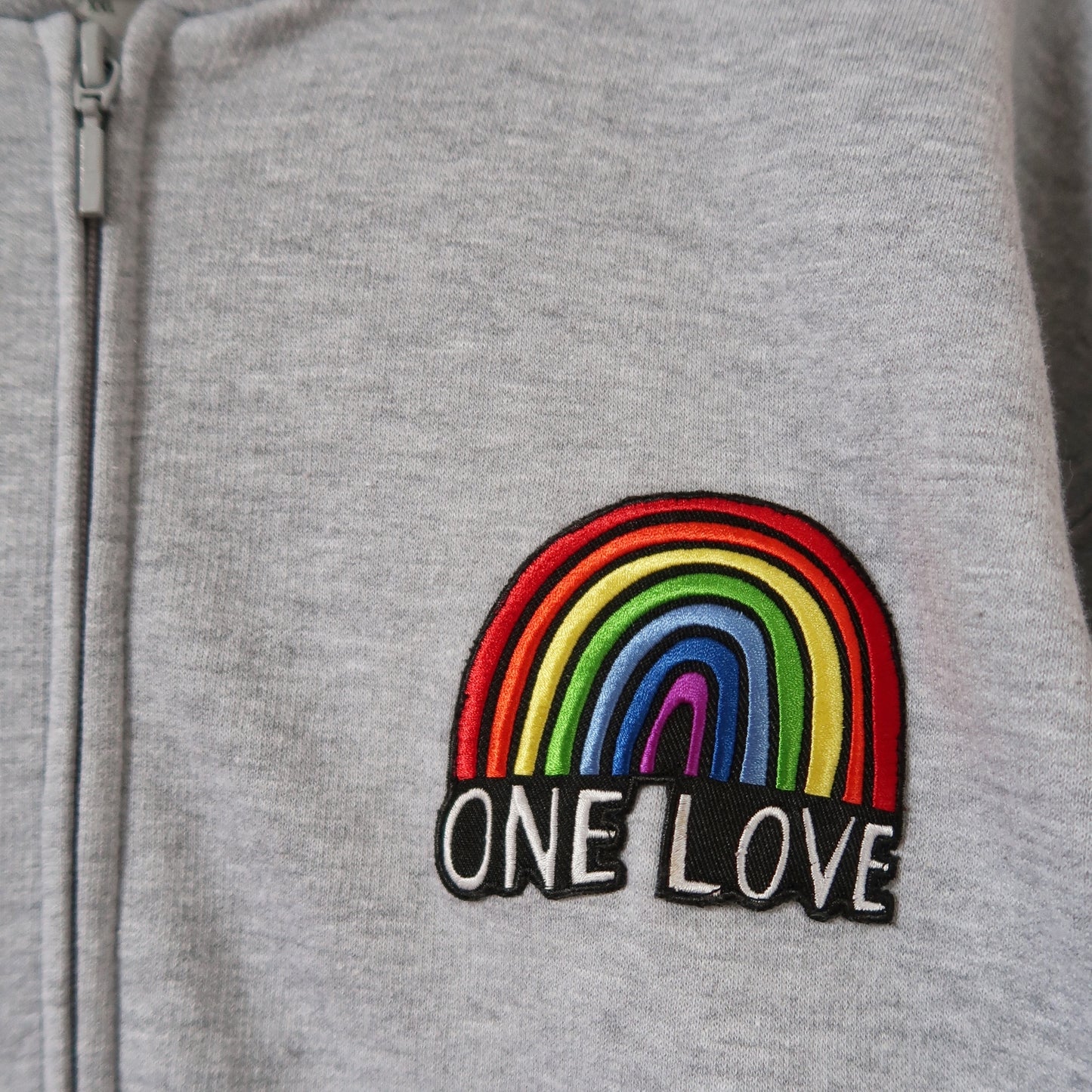 one love embroidered hoodie