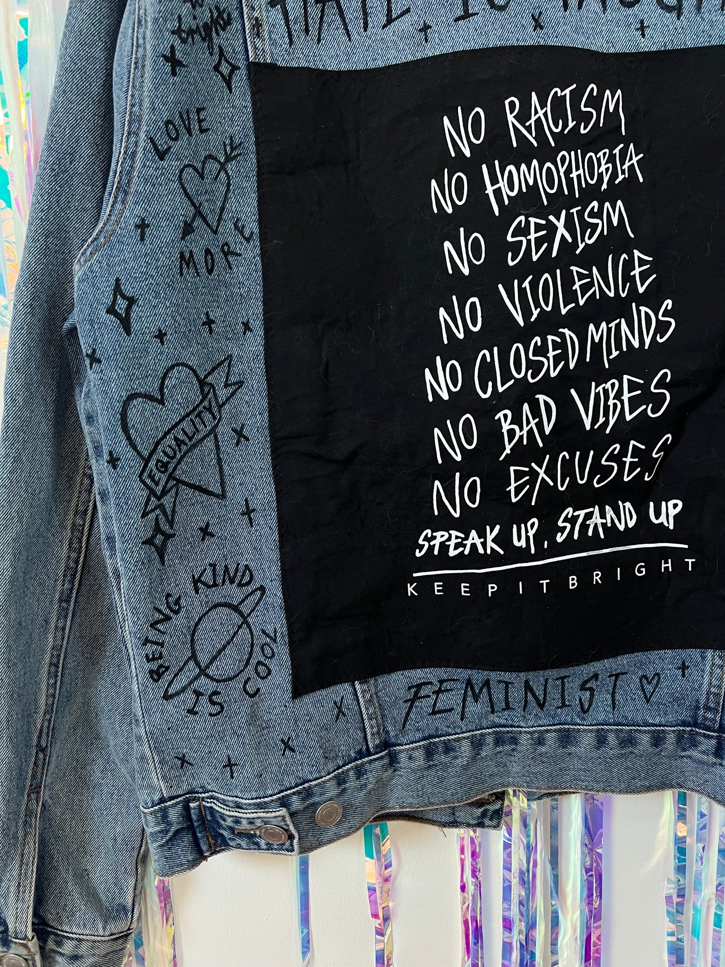 the ‘stand up, speak up’ denim jacket