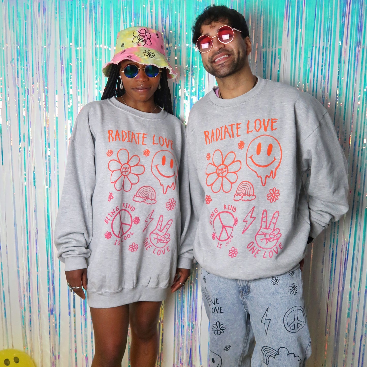 hippie heart colour blend sweatshirt