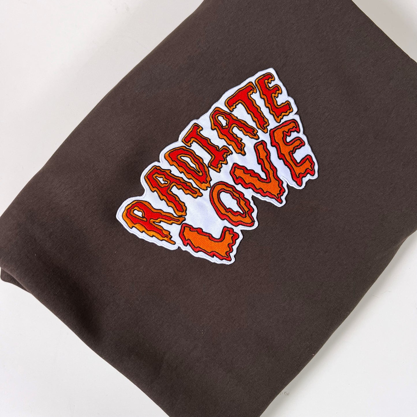 radiate love embroidered sweatshirt - dark olive green