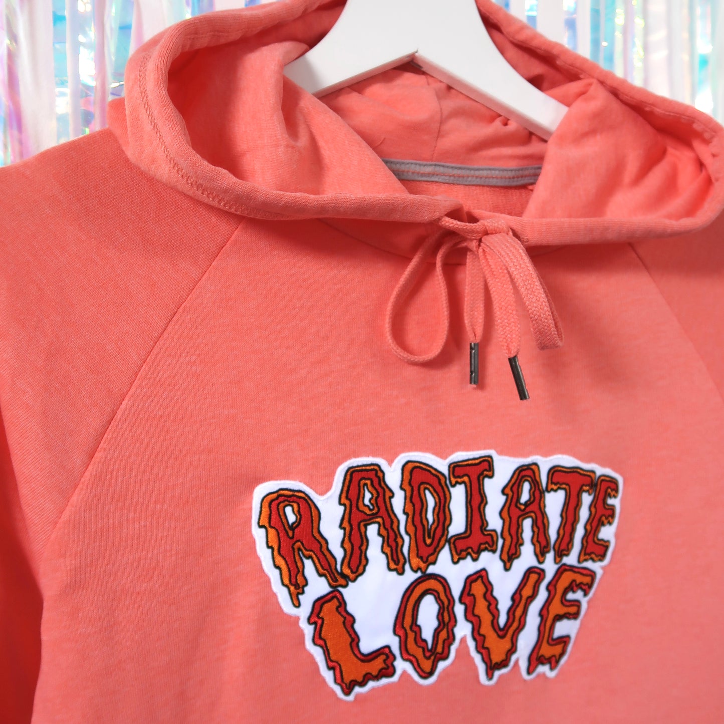 radiate love embroidered hoodie - peach