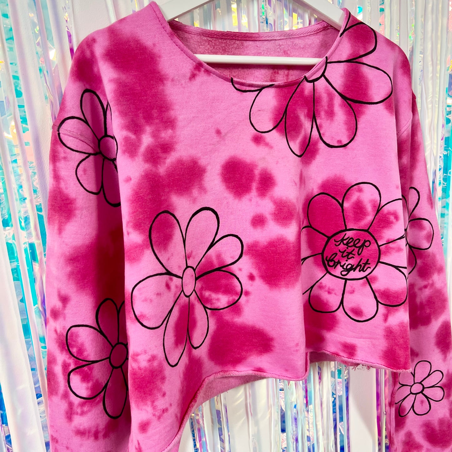 flower power tie-dye crop sweatshirt v.2