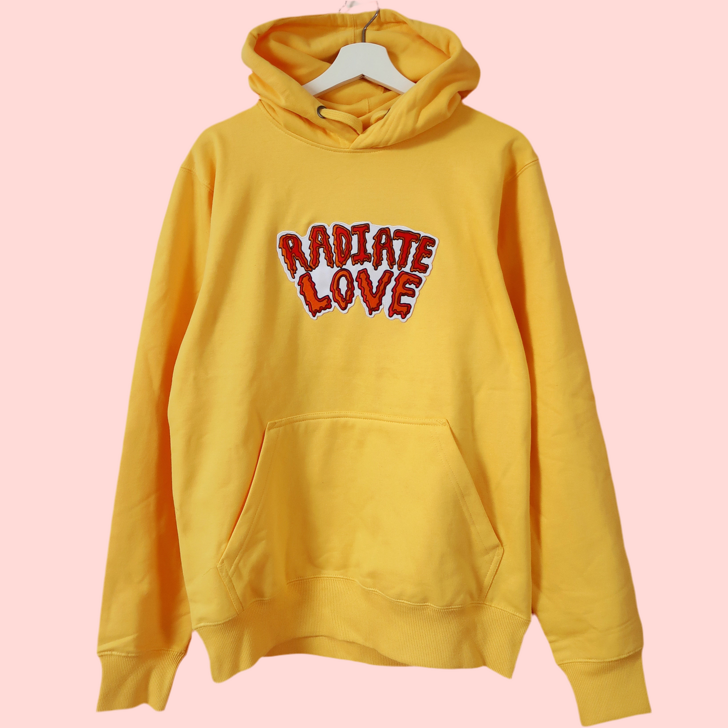 radiate love embroidered hoodie - yellow