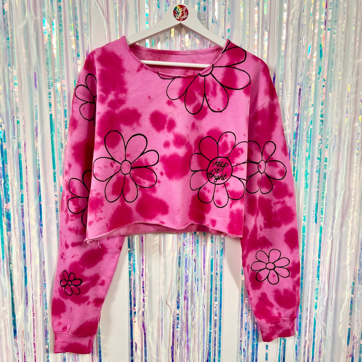 flower power tie-dye crop sweatshirt v.2