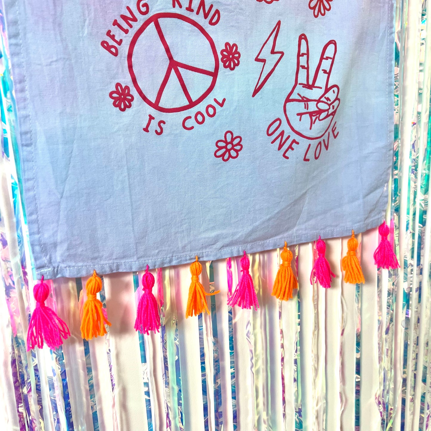 hippie heart tie dye wall hanging - slushie