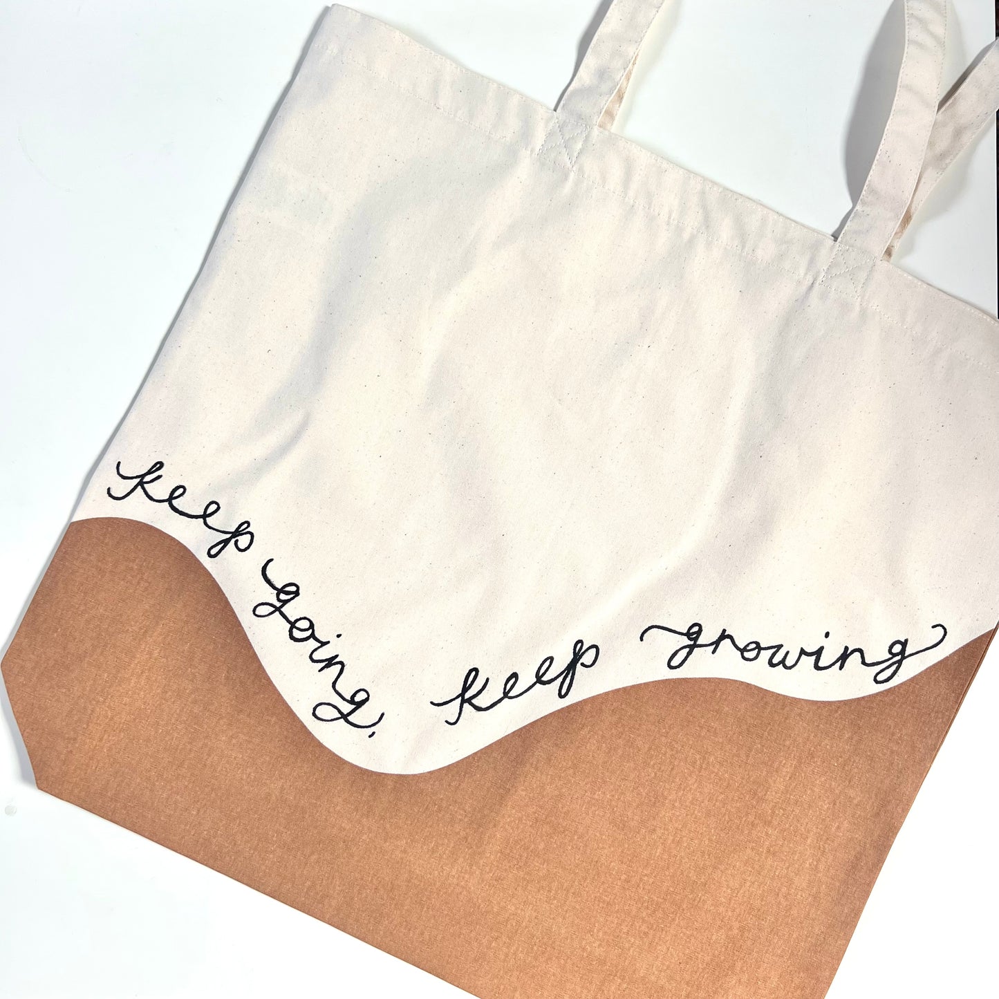 keep going, keep growing tote bag - tan