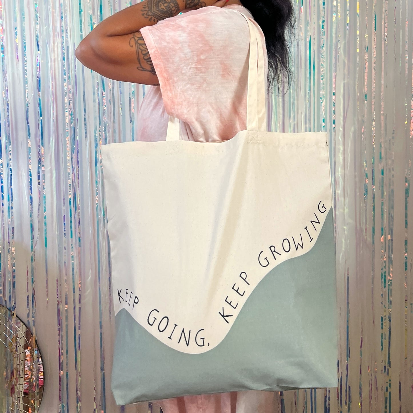 keep going, keep growing tote bag - green