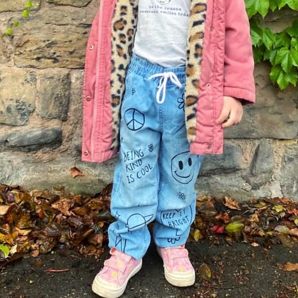 kids flower power jeans