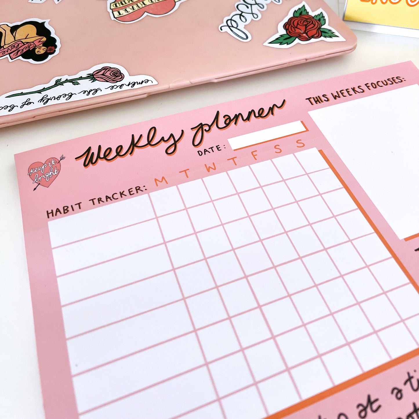 A4 weekly planner pad