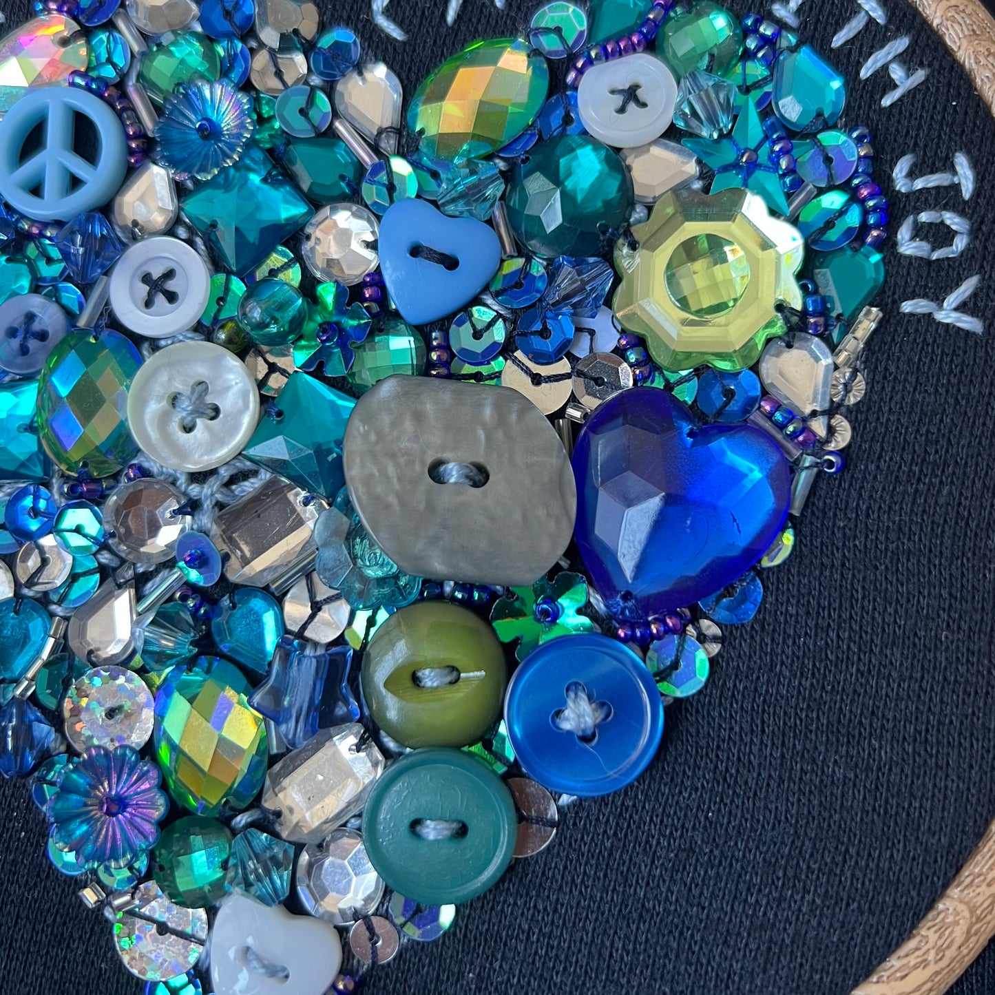 filling my heart with joy - hand-embellished sweatshirt - navy