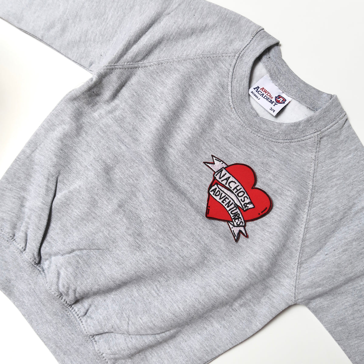 nachos & adventures - kids sweatshirt - grey