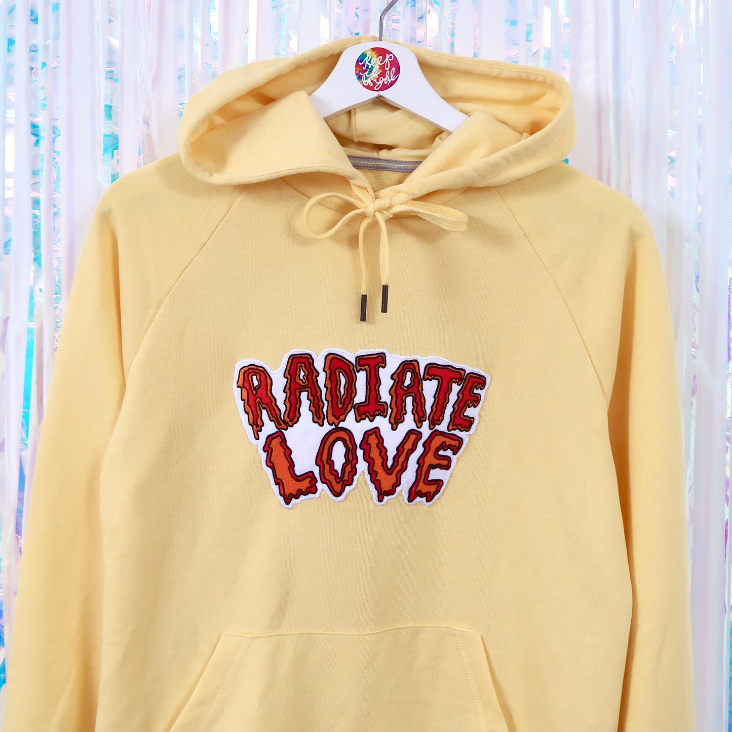 radiate love embroidered hoodie - light yellow